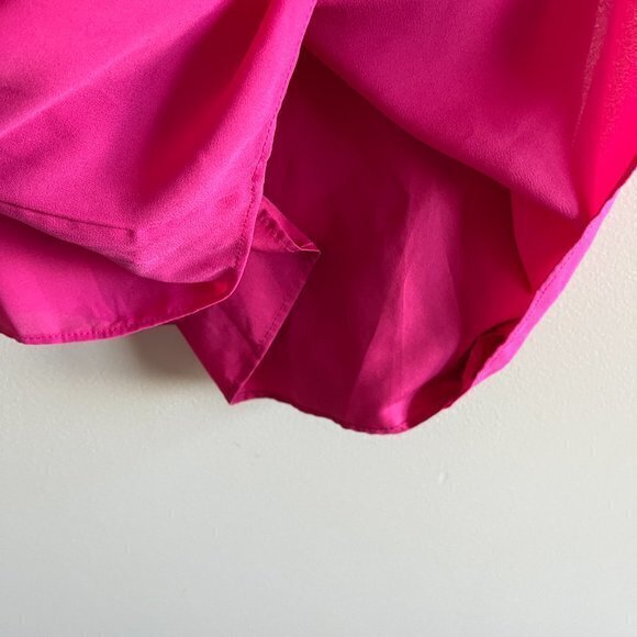 NEW J.Crew‎ Mini Dress Hot Pink Spaghetti Strap Flounce Ruffle - Picture 7 of 13